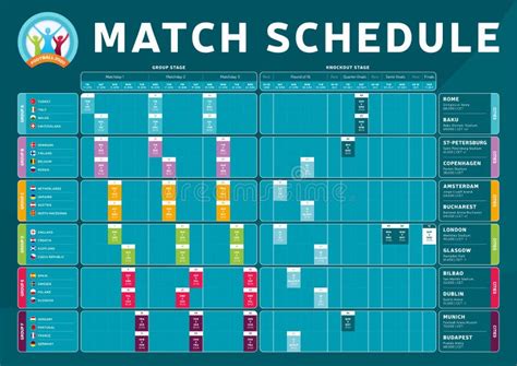 Football 2020 Tournament Final Stage Match Schedule, Template for Web, Print, Football Results ...