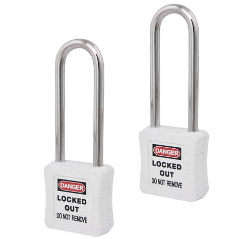 Safety Lockout Padlocks 2 Keyed Alike 75mm White - LOTOMASTER