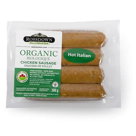 Organic Chicken Sausage - Hot Italian - Rossdown Farms & Natural Foods