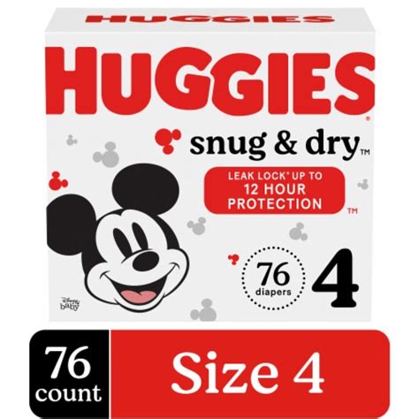 Huggies Snug & Dry Baby Diapers Size 4 (22-37 lbs), 76 count - Kroger