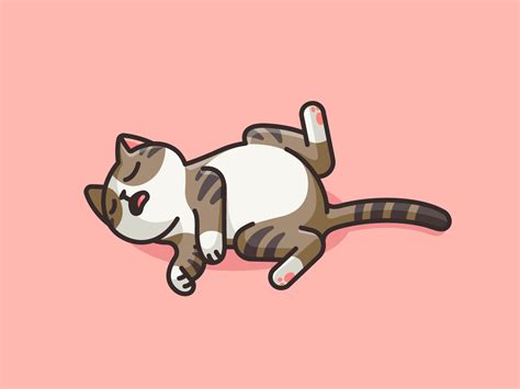 Cat Sleeping Kawaii Cat Drawing Cute Cat Illustration Cartoon Cat | The ...