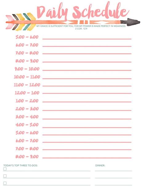 Daily Schedule Free Printable