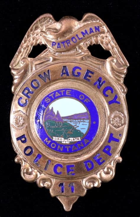 Crow Agency Montana Police Patrolman Badge