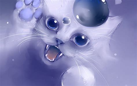 Anime Cat, White Cat Anime HD wallpaper | Pxfuel