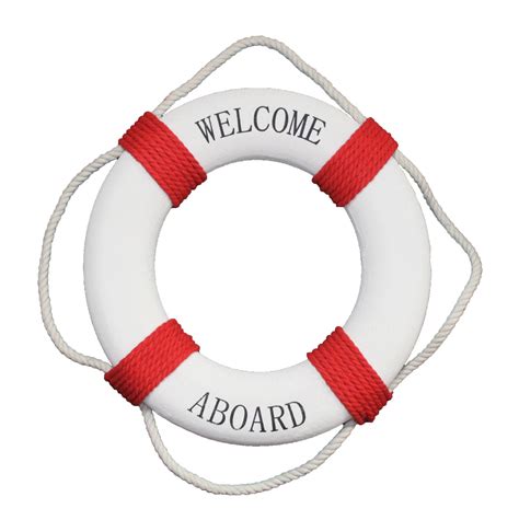 20" Welcome Life Preserver Cloth Ring Buoys Red