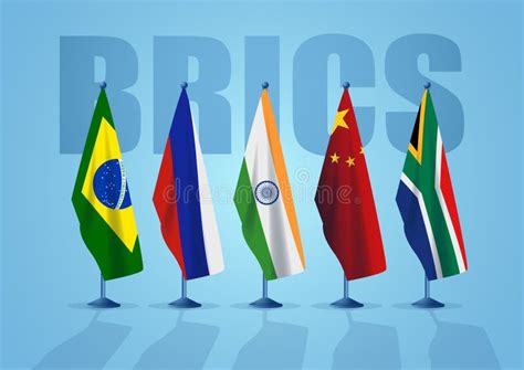 Flags of the BRICS Countries Stock Vector - Illustration of liaison ...