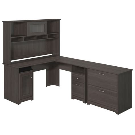 Red Barrel Studio Capital L-Shape Executive Desk with Hutch and Lateral File | Wayfair