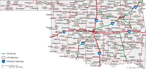 Map of Oklahoma Cities - Oklahoma Road Map