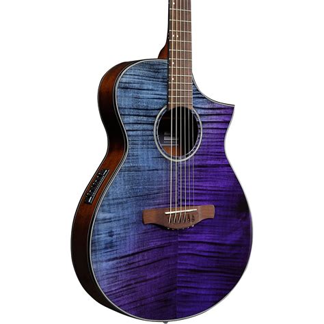 Ibanez AEWC32FM Thinline Acoustic-Electric Guitar Purple Sunset Fade High Gloss | Guitar Center