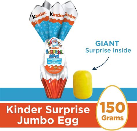 Kinder Surprise Maxi Classic Egg with Surprise Toy, Jumbo Chocolate Egg with Kids Toys, 150 ...