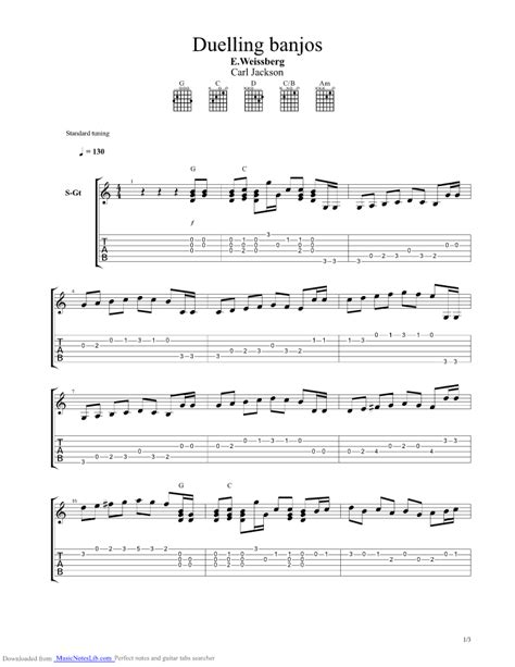 Duelling banjos guitar pro tab by Anonymous @ musicnoteslib.com