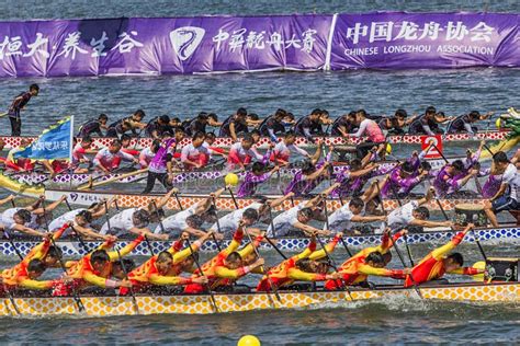 Dragon Boat Race on Dragon Boat Festival Editorial Photography - Image ...