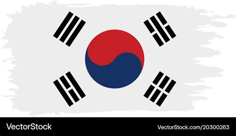 South korean flag Royalty Free Vector Image - VectorStock