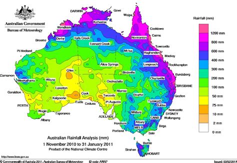 Rain map Melbourne - Melbourne rain map (Australia)