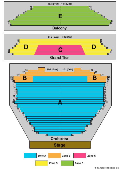 Gammage Auditorium Seating Chart