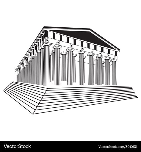 Greece parthenon sketch Royalty Free Vector Image