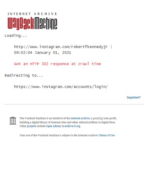 Wayback Machine Redirect Message Figure 5: Instagram Login Page ...