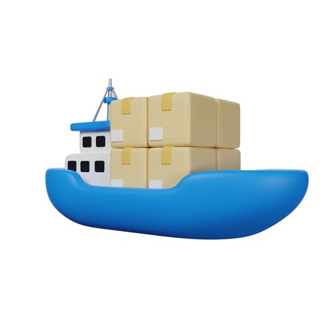 Cargo Ship Delivery 3D render icon 31107360 PNG