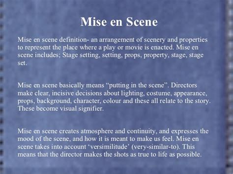 Mise en scene and semiotics