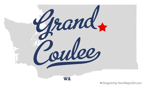 Map of Grand Coulee, WA, Washington