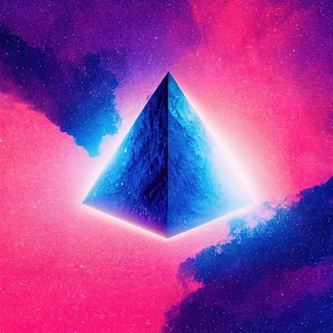 Premium Photo | 3d render illustration of trendy cosmic crystal geometric shape pyramid in ...