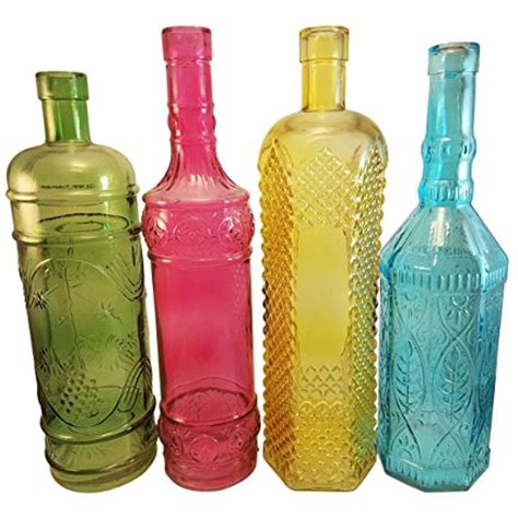 Colored Glass Bottles (Large Wine Bottle Size) - Decorative Vintage ...