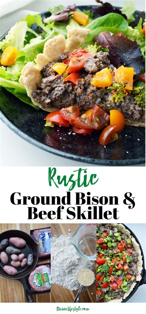 Rustic Ground Bison and Beef Skillet Dinner Recipes Bison Chili Recipe ...