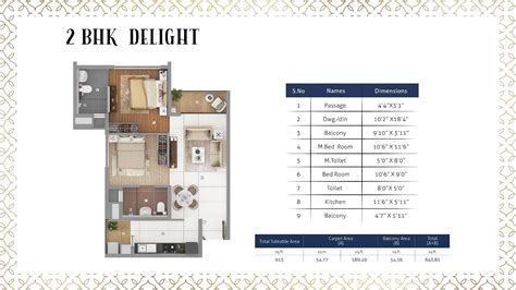 Joyville Gurgaon by Shapoorji Pallonji - Floor Plan 2 & 3 BHK Flats