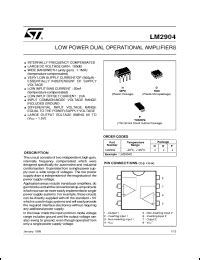 SGS-Thomson Microelectronics LM2904 Series Datasheets. LM2904D, LM2904N ...