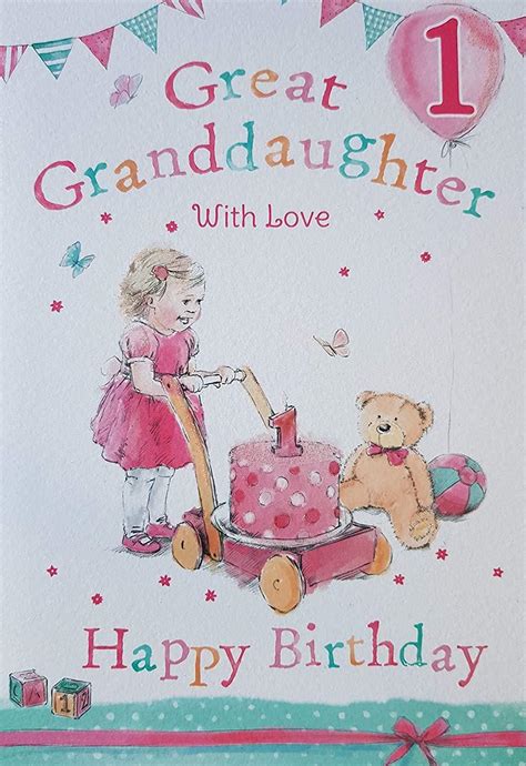 Granddaughter 1st Birthday Card Clintons - birthday card message