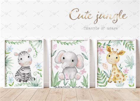 Jungle Animals Friends. Clipart Set for Commercial and - Etsy