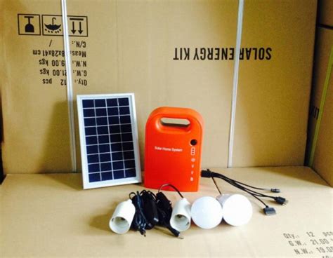 Mini Solar Home System Portable Solar Energy Kit Solar Generator with 2 Bulbs Battery Outdoor ...