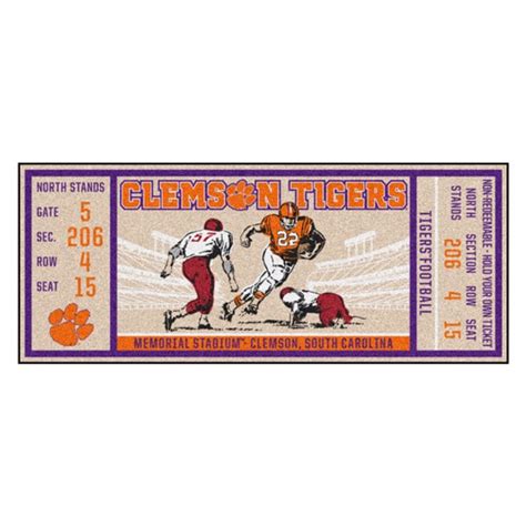 Clemson Tigers Football Ticket Runner - Dragon Sports