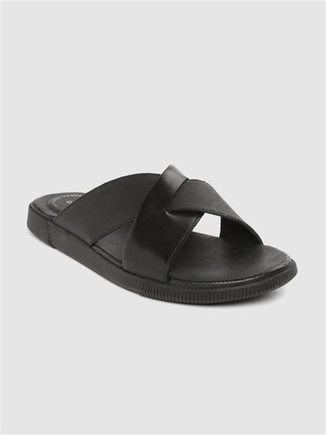 Buy Clarks Men Black Leather Comfort Sandals - Sandals for Men 12299244 | Myntra