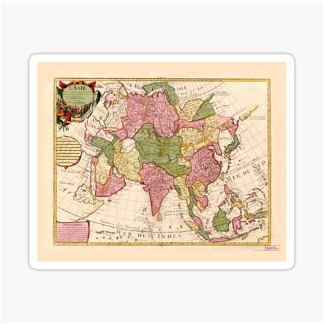 "Map of Asia (1700)" Sticker for Sale by allhistory | Redbubble