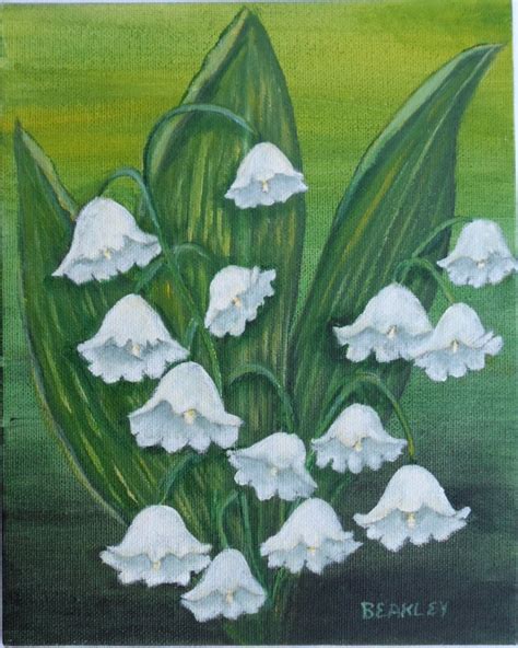 Lily of the Valley Painting Canvas Panel Acrylic Painting Lily - Etsy