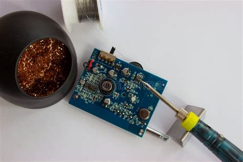 Soldering of Electronic Components on the PCB Stock Image - Image of laboratory, board: 89002167