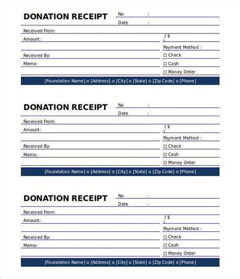 Printable Donation Receipt Template Free , The Proper Receipt Format for Payment Received and ...