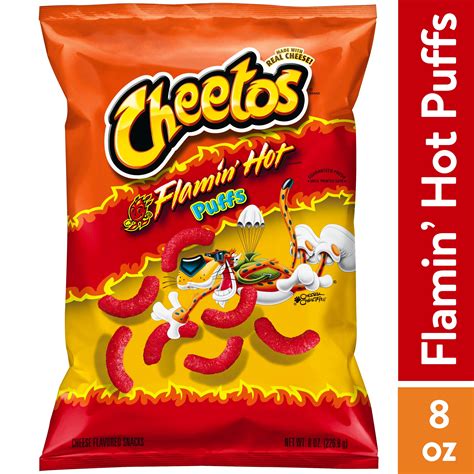 Cheetos Puffs Flamin' Hot Cheese Flavored Snacks, 8 oz - Walmart.com