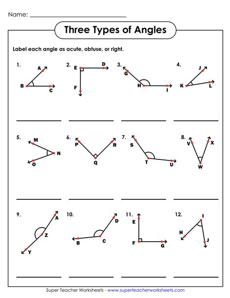 Angles Worksheet For Grade 4 Pdf