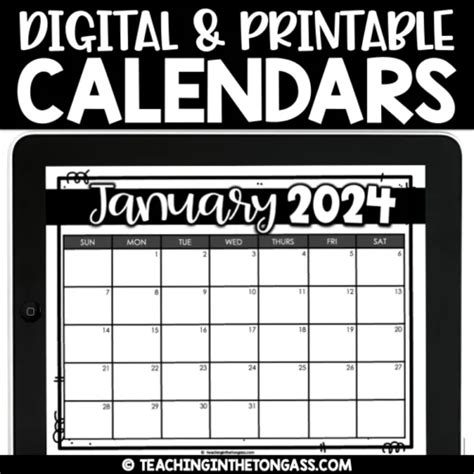 2024-2025 Editable Calendar Templates Digital Printable – Teaching in ...