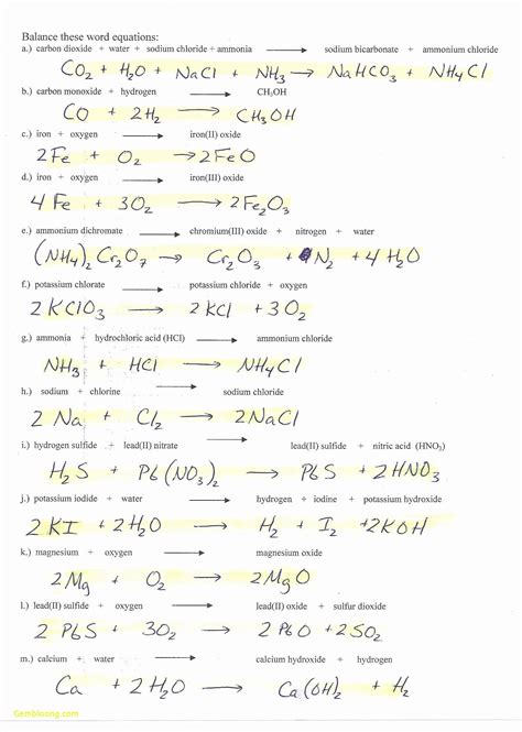 Limiting Reactant Practice Problems Worksheets