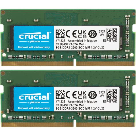 Crucial 16GB Laptop DDR4 3200 MHz SODIMM Memory CT2K8G4SFRA32A