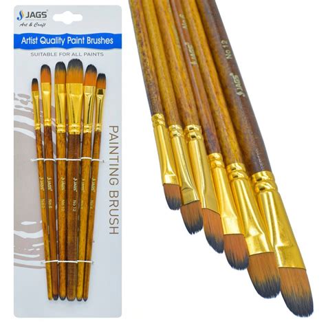 JAGS Artist Flat Paint Brush Set | Pack of 6