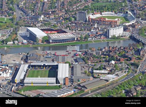 Aerial photo showing Notts County, Nottingham Forest & Trent Bridge ...