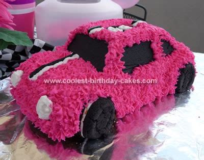 Pink Race Car Cake