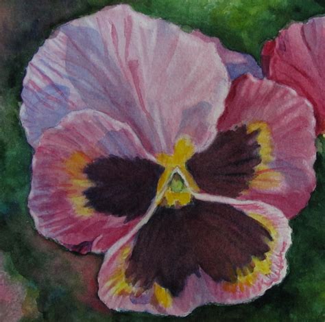 Flower Print Pansy Painting Pansy Flower Art Pink Flower - Etsy