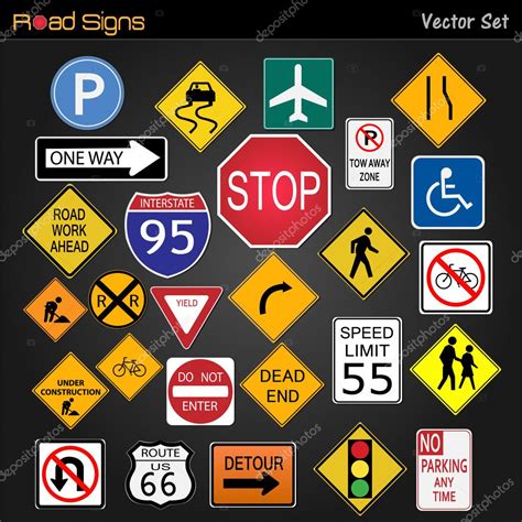 Road Signs — Stock Vector © nmarques74 #9100415