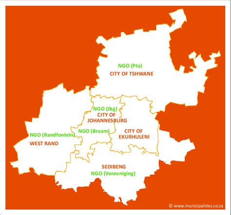 The map of Gauteng showing the municipalities from which the cases were... | Download Scientific ...