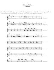 Worksheet Set 2.pdf - Simple Meter Sheet 1 Draw the bar lines in the ...